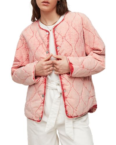 AllSaints Reign Onion Quilted Jacket - Pink