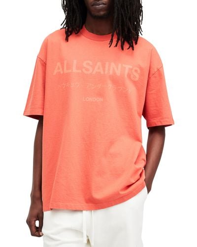 AllSaints Laser Logo Graphic T-shirt - Orange