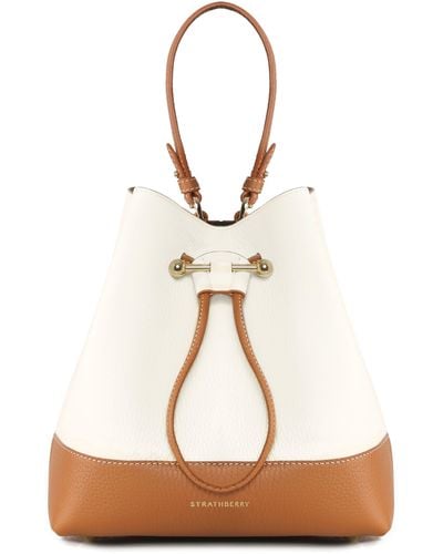 Strathberry Lana Osette Leather Bucket Bag - Natural