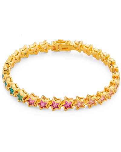 July Child Aura Rainbow Cubic Zirconia Star Bracelet - Metallic