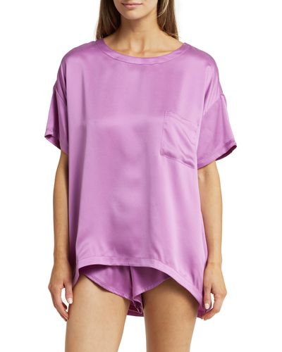 Lunya Washable Silk Short Pajamas - Purple