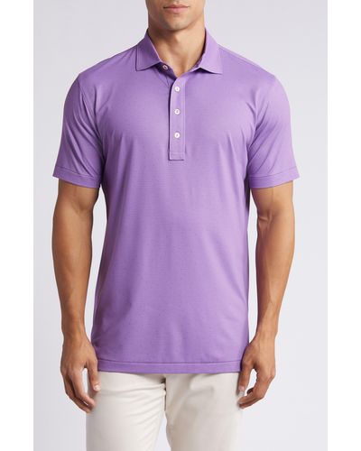 Peter Millar Crown Crafted Signature Performance Jersey Polo - Purple