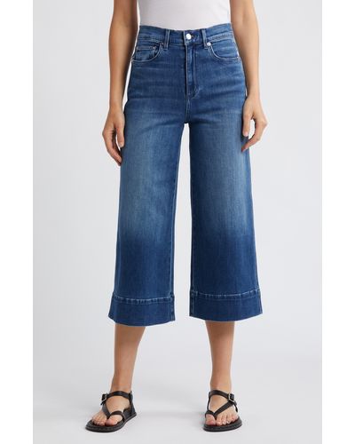 Le Jean Rosie High Waist Crop Wide Leg Jeans - Blue
