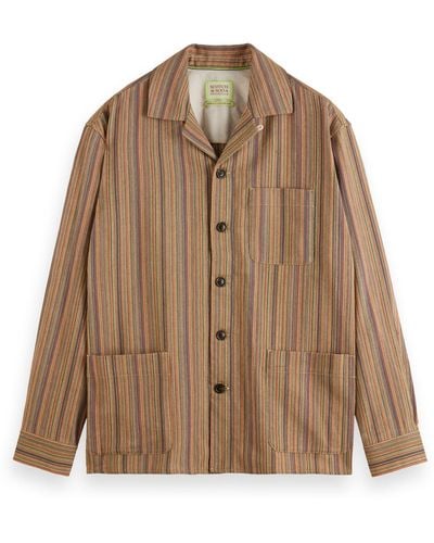 Scotch & Soda Multicolor Structured Shirt Jacket - Brown