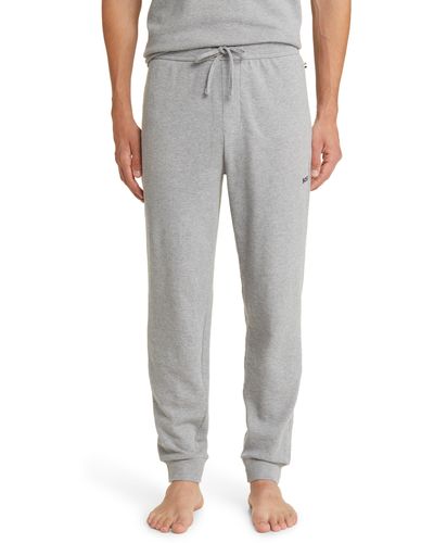 BOSS Waffle Cotton Blend Pajama sweatpants - Gray