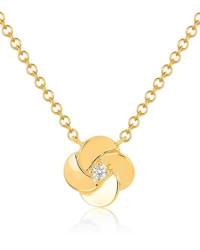 EF Collection 14k Gold & Diamond Pendant Necklace - Metallic