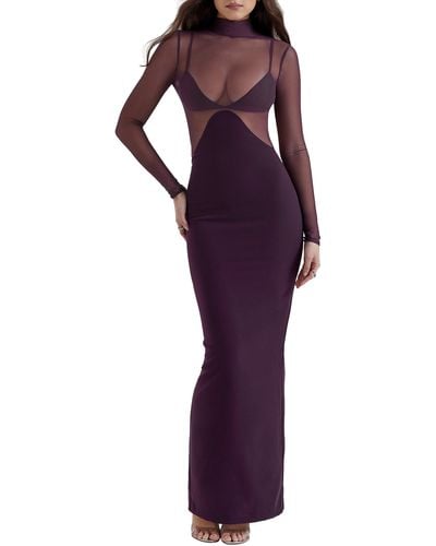 House Of Cb Safiya Long Sleeve Cocktail Dress - Purple