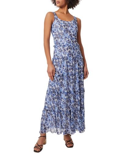 Jones New York Floral Tiered Maxi Dress - Blue