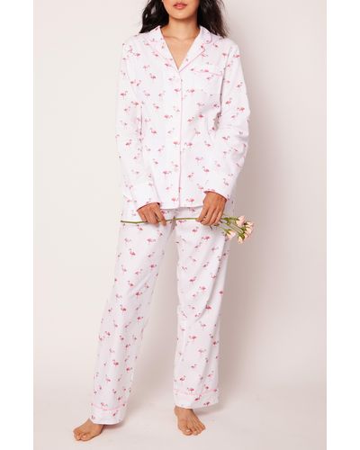 Petite Plume Flamingos Cotton Pajamas - Pink