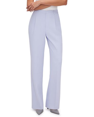 GOOD AMERICAN Luxe Suiting Column Wide Leg Pants - Blue