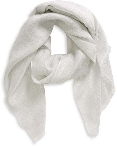 Jane Carr The Summer Cosmos Cashmere Blend Scarf - White