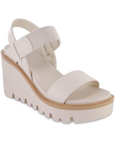 MIA Ciji Wedge Platform Slingback Sandal - White