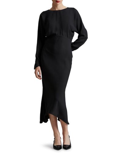 & Other Stories & Long Sleeve Midi Dress - Black