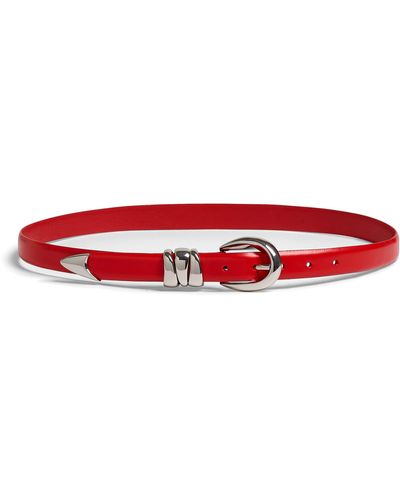 Madewell Chunky Metal Leather Belt - Red