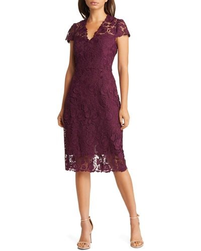 Eliza J Lace Sheath Dress - Purple