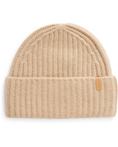 Vince Boiled Cashmere Chunky Rib Beanie - Natural