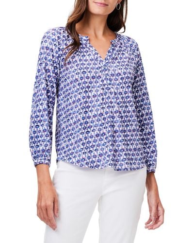 NZT by NIC+ZOE Nzt By Nic+zoe Mixed Medallion Print Top - Blue