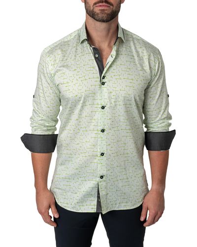 Maceoo Class Tetris Button-up Shirt - Green