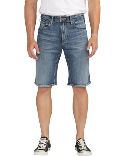 Silver Jeans Co. Zac Relaxed Fit Denim Shorts - Blue