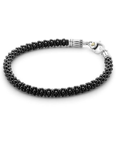 Lagos Black & White Ceramic Caviar Bracelet