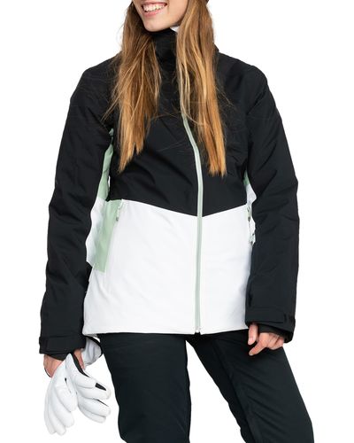 Roxy Peakside Waterproof Hooded Snow Jacket - Black