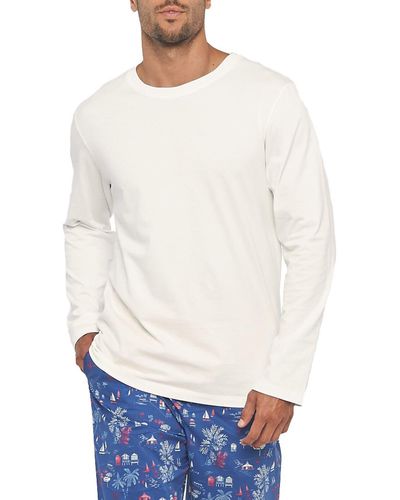 The Lazy Poet Luke St. Tropez Long Sleeve Pajama T-shirt - White