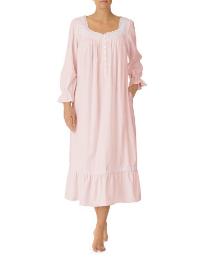 Eileen West Long Sleeve Cotton Ballet Nightgown - Pink