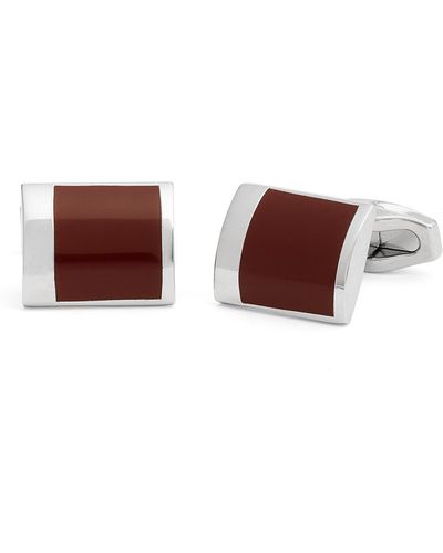 CLIFTON WILSON Square Cuff Links - Brown