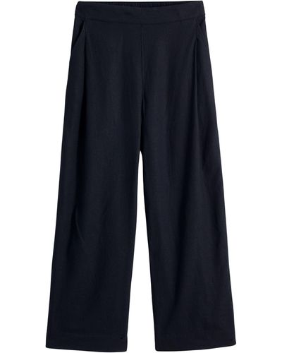 Madewell Pull-on Crop Straight Leg Linen Pants - Blue