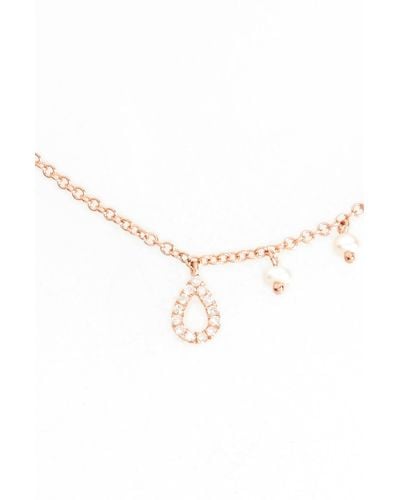 Meira T Diamond Teardrop Charm Collar Necklace - Metallic