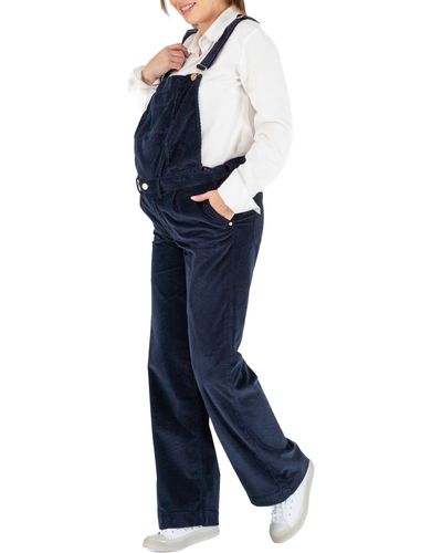 Cache Coeur Clyde Corduroy Maternity Overalls - Blue