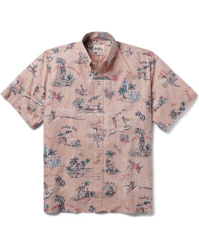 Reyn Spooner Classic Fit Hawaii 1959 Short Sleeve Button-down Shirt - Pink