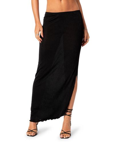 Edikted Milan Slit Maxi Skirt - Black