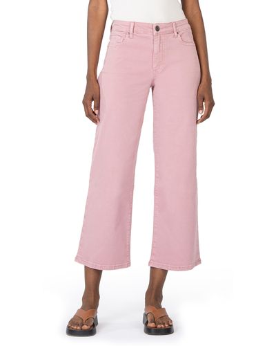 Kut From The Kloth High Waist Ankle Wide Leg Jeans - Pink