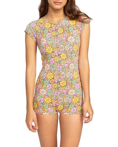 Roxy All Bout Sol Short Sleeve One-piece Swimsuit - Multicolor