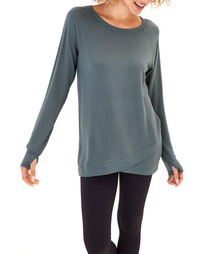 Threads For Thought Leanna Feather Fleece Tunic - Blue