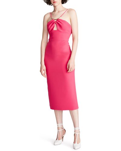 Halston Adrina Stretch Crepe Cocktail Dress - Pink