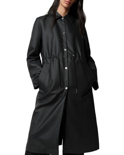 SOIA & KYO Simone Waterproof Raincoat With Removable Hood - Black