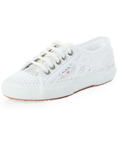 Alaïa X Superga Fishnet Lace-up Sneaker - White