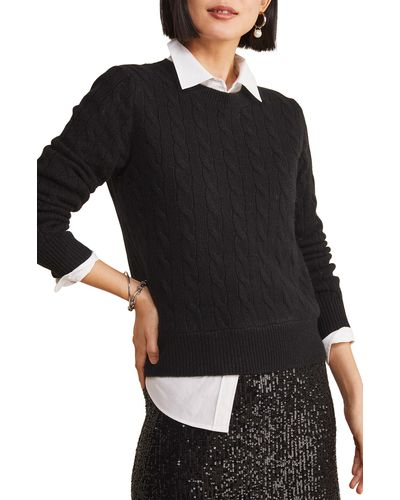 Vineyard Vines Cable Stitch Cashmere Sweater - Black