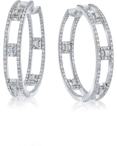 Mindi Mond Clarity Inside Out Diamond Hoop Earrings - White