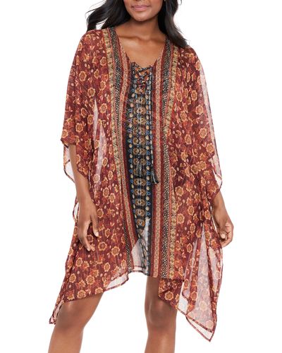 Miraclesuit Miraclesuit Zwina Lace-up Cover-up Caftan - Red