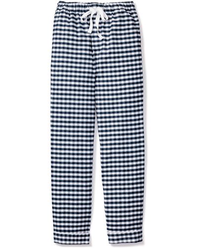 Petite Plume Gingham Twill Pajama Pants - Blue