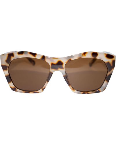 Fifth & Ninth Clara 50mm Polarized Small Geometric Sunglasses - Brown