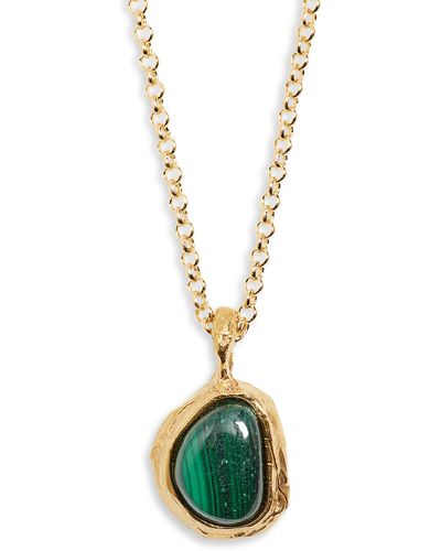 Alighieri The Droplet Of The Mountain Malachite Pendant Necklace - Metallic