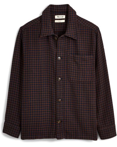 Madewell Houndstooth Boxy Shirt Jacket - Brown