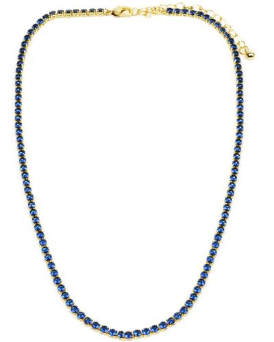Panacea Crystal Tennis Necklace - Blue