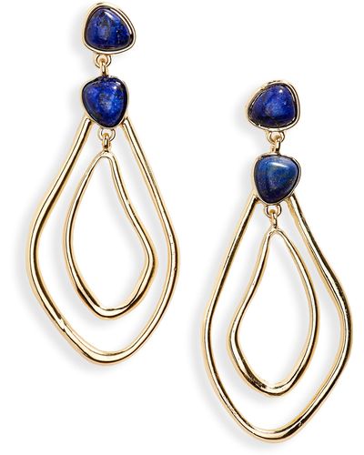 Nordstrom Lapis Lazuli Orbital Drop Earrings - Metallic