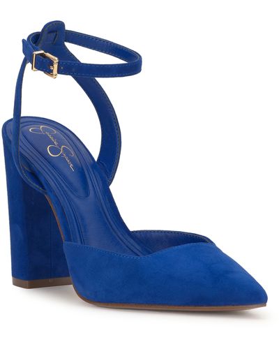 Jessica Simpson Nazela Pointed Toe Ankle Strap Pump - Blue