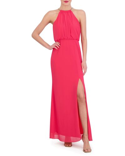 Vince Camuto Chain Detail Blouson Gown - Pink